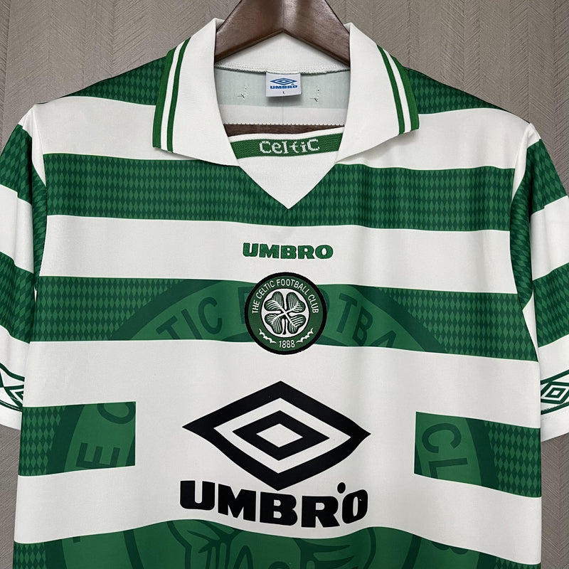 Camisa I Celtic Retrô | 98/99 Torcedor Umbro - Branca e Verde