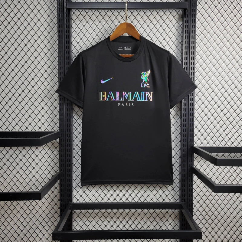 Camisa Balmain X Liverpool | 24/25 Torcedor Nike - Preta