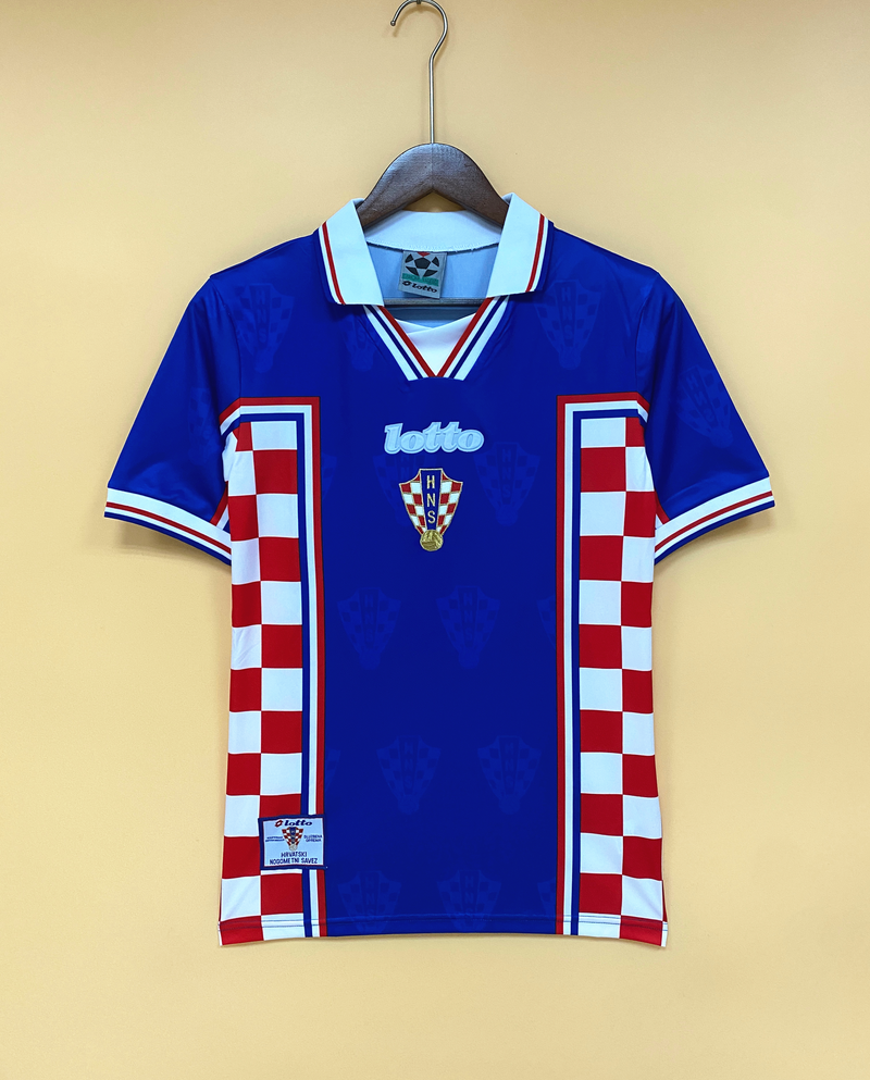 Camisa II Croácia Retrô | 1998 Torcedor Lotto - Azul