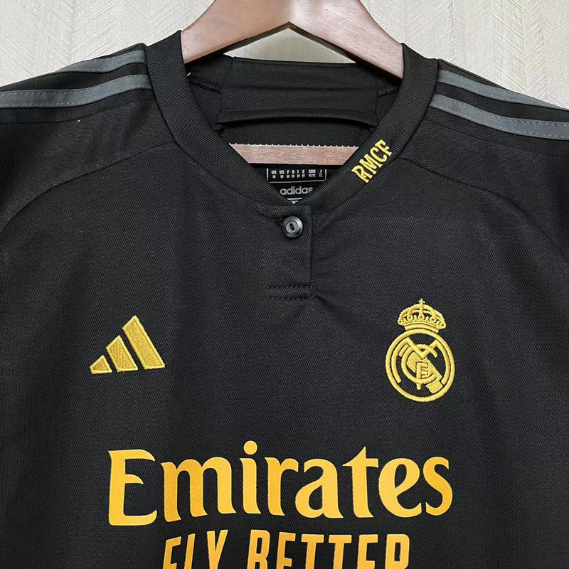 Camisa III Real Madrid | 23/24 Torcedor Adidas - Preta - Feminina