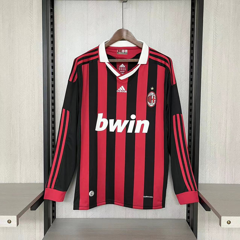 Camisa I Milan Retrô | 09/10 Torcedor Adidas - Vermelha e Preta - Manga Longa